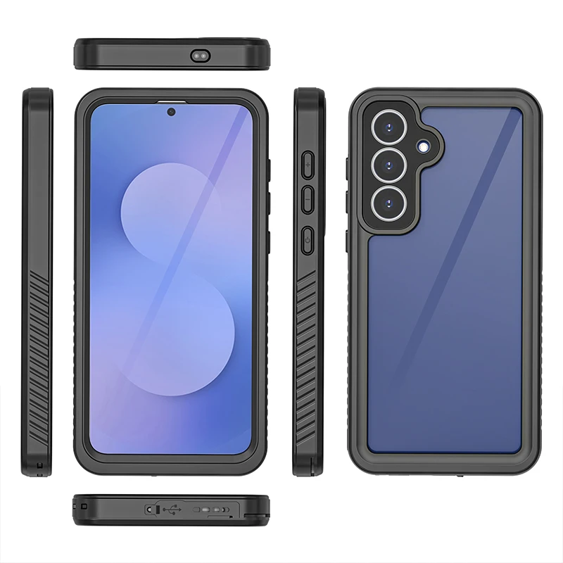쉘박스 PC TPU 렌즈 보호 견고하고 내구성 있는 완전 밀폐형 IP68 방수 폰 케이스 S26/s25/S25egde 울트라 S23 S24 시리즈