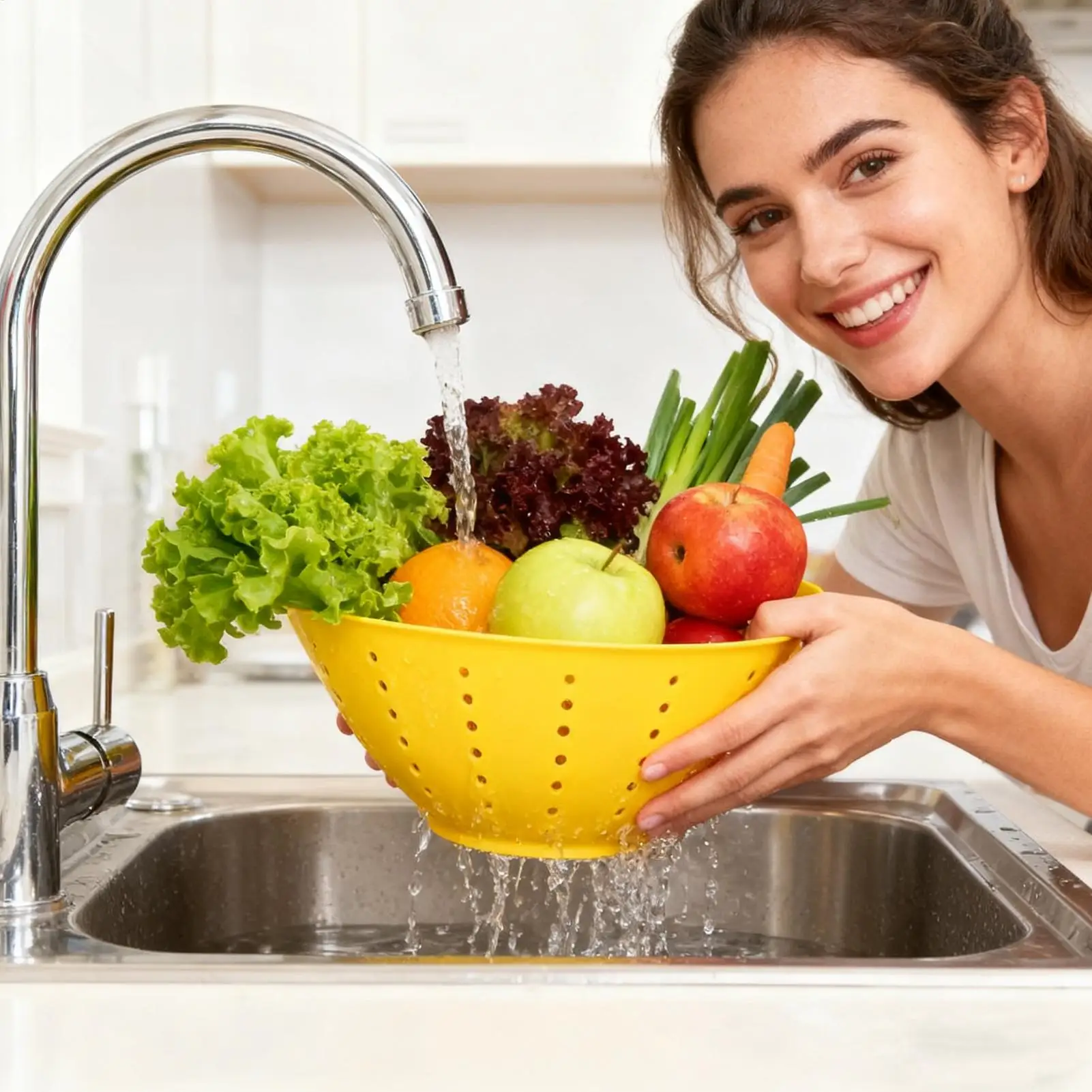 Vegetable Washing Basket Silicone Foldable Kitchen Gadgets Vegetable Wash Basket Fruit Cleaner Bowl For Salad Pasta Noodle Food