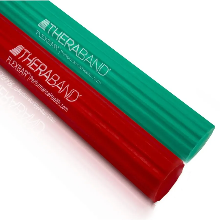FlexBar, 2 Pack, Red, Green, Therapy Twist Bar, Hand & Wrist Strength, Tennis & Golfer's Elbow, Tendonitis, Rehab Tool for Resis