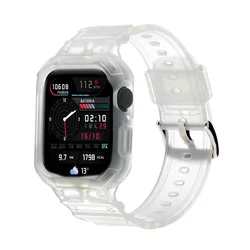 Sport Protective Replacement Wristband with Retrofits and One-Piece Strap Case for Series 10 46mm (Transparent)