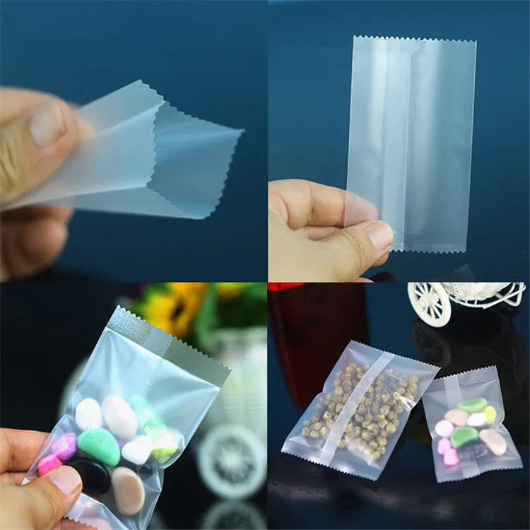 Candy Ziplock Heat Seal Bags 100pcs Open Top Frosted Plastic Bag - Main Image