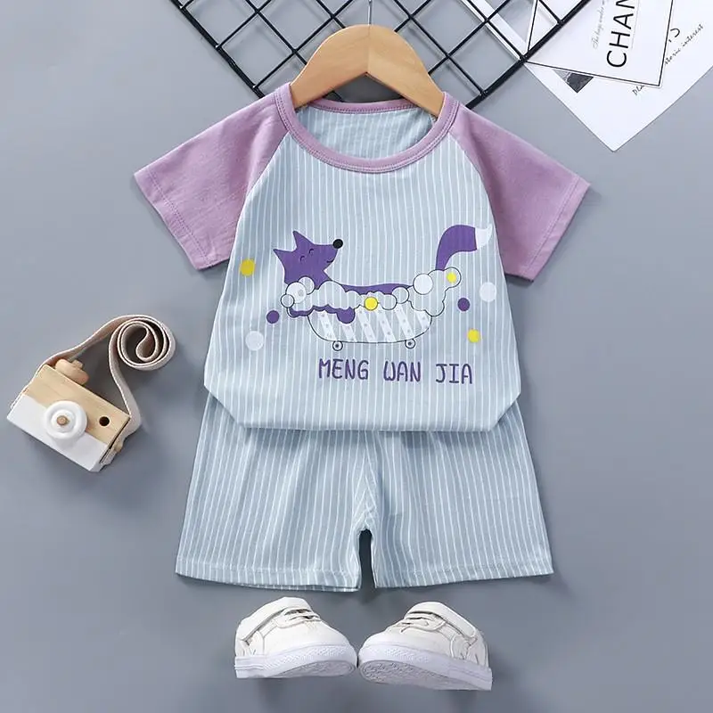 Brand Clothes Toddler Sets Summer Tees + Shorts Casual Suit 0 1 2 3 4 Years Old Kids Clothing Boys Girls Two Piece Set Baby Sets baby outfit matching set Baby Clothing Set