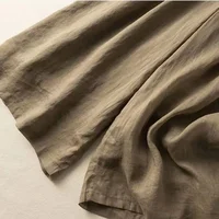 Black Cotton Linen Casual Elastic High Waist Loose Women's Pants Korean Fashion Wide Leg Ankle-Length Pants For Women 2025 - Image 5