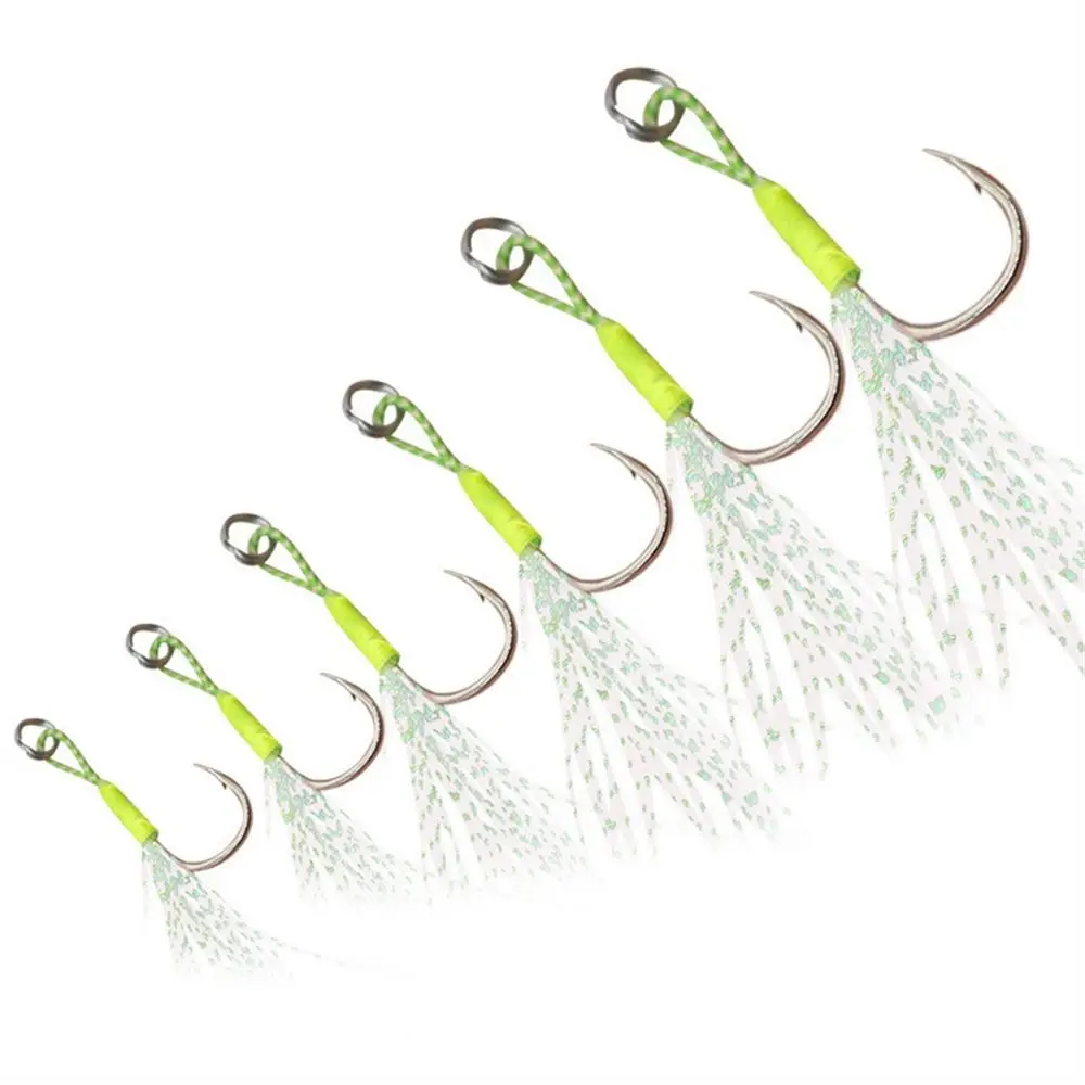 10pcs/Lot Luminous Feather High Carbon Steel Fishing Lure Slow