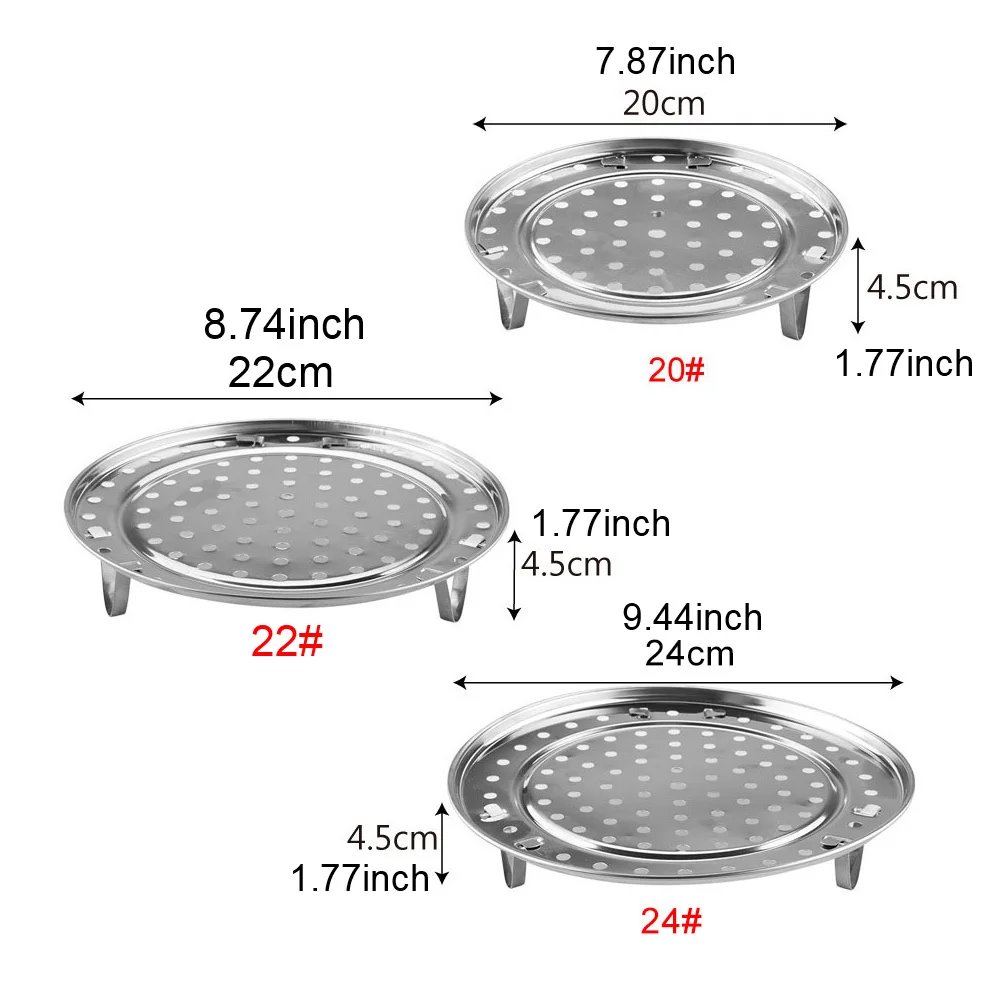 Kitchen Utensils HILIFE Three Legged Cooking Tool Steamer Shelf for Food Steaming Baking Roasting Dumpling Tray Steaming Stand Round Steamer Rack