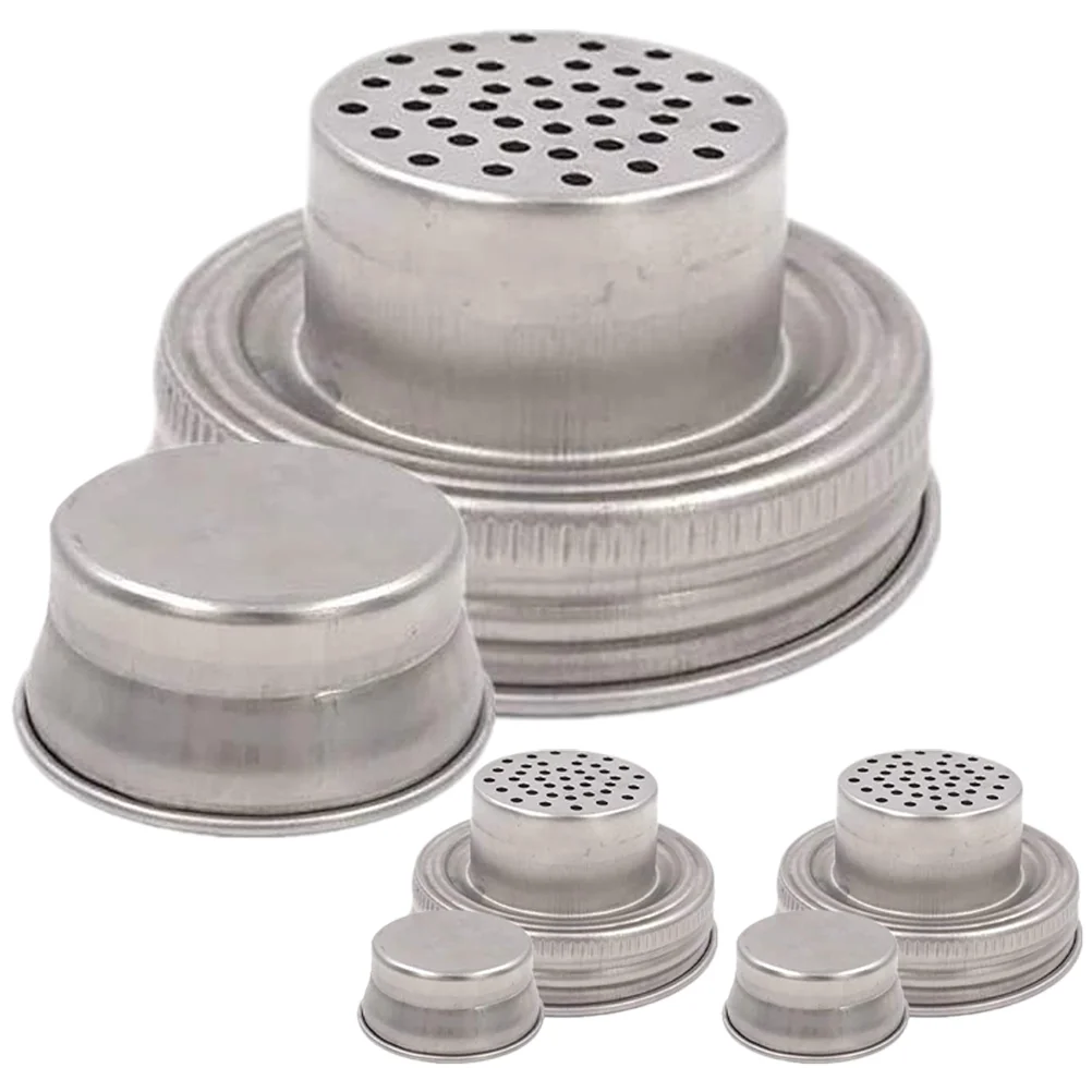 

3 Pcs Mason Shaker Caps Lids for Jars Bottle Spices Cover Stainless Steel Pour Spout