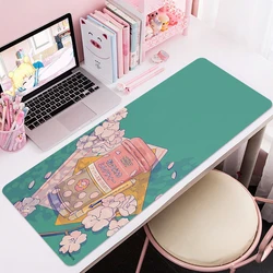 Kawaii adorável grande tapete de jogo mousepad floral gamer mousepad 900x400 borracha teclado esteiras mesa tapete mousepad