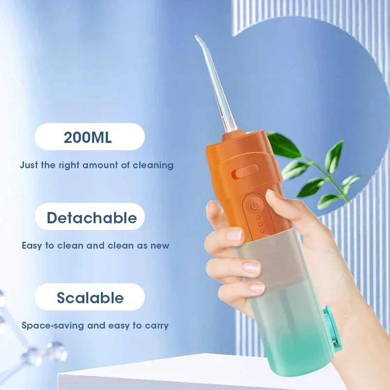 Portable Water Flosser USB Rechargeable Oral Irrigator Teeth Whitening Deep Clean Dental Care Spray Type for Fresh Oral Breath