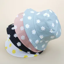 

Cotton Daisy Bucket Hat For Women Summer Autumn Harajuku Female Panama Outdoor Hiking Beach Fishing Sunscreen Woman Bob Caps