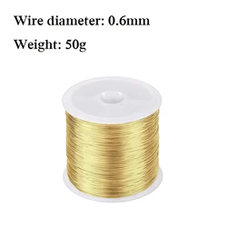 Premium Multi - Gauge Brass Craft Wire for Jewelry Making & DIY Projects (50g) (0.6mm)