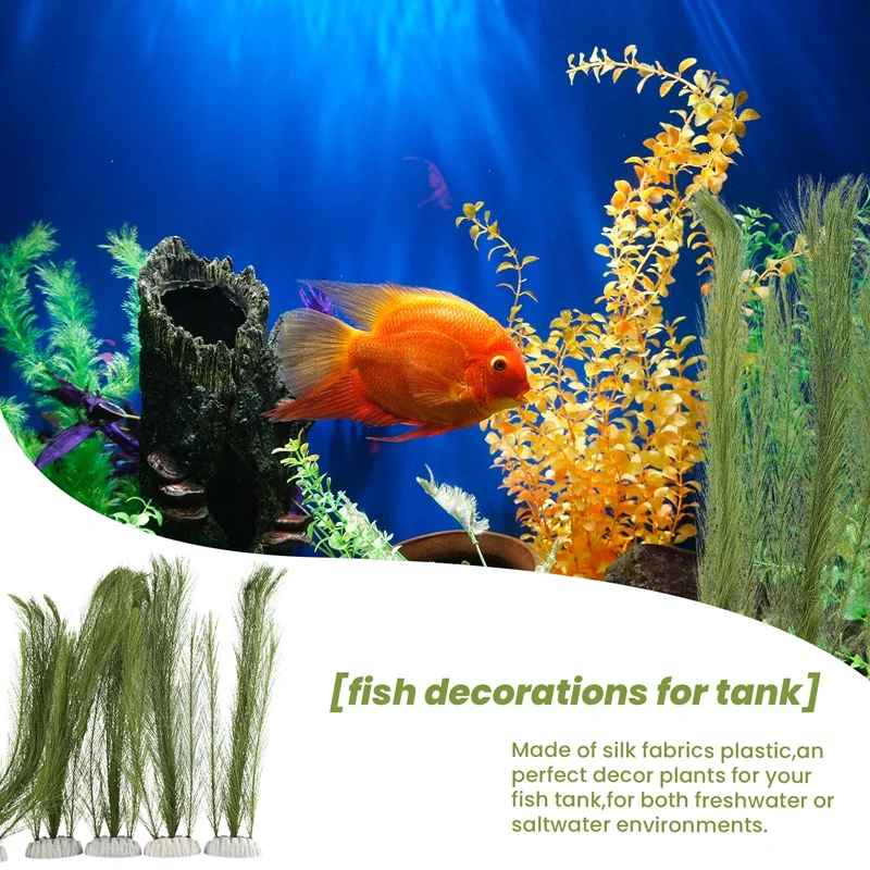 Aquarium Decorations Fish Tank Artificial Water Plants 5Pcs For All Fish And Pets