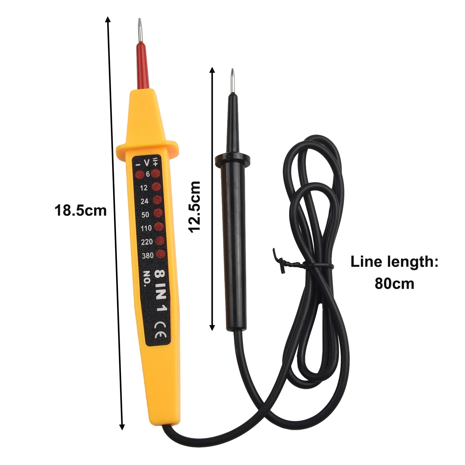 

8 In1 Voltage Tester Voltage Tester Material Plastic 110 - 220 - 380VAC 148*17*26mm 6-12 - 24 - 50VDC Practical