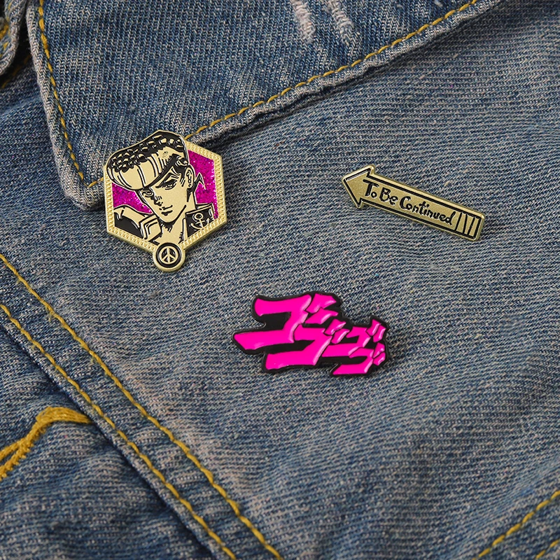 Enamel Pins &ldquo;JoJo"s Bizarre Adventure&rdquo;Enamel Pins Custom Brooches Lapel Badges Cartoon Classic Japanese Anime Jewelry Gifts for Fans Friends
