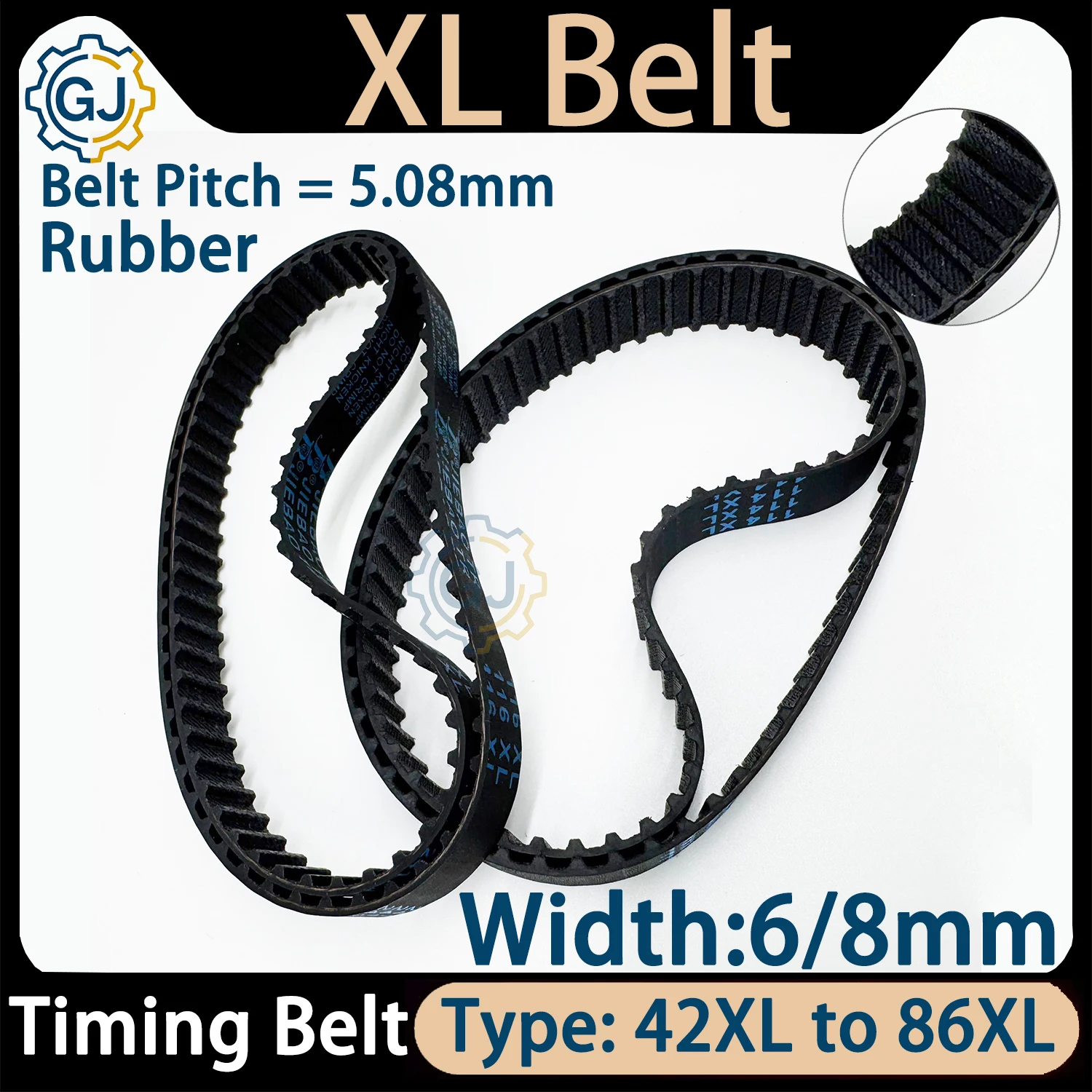 XL High Torque Rubber Timing Belt Width 6/8mm 42 46XL 48XL 50XL 54XL 56XL 60XL 64XL 70XL 72XL 74XL 76XL 78XL 80XL 82XL_voghion.com