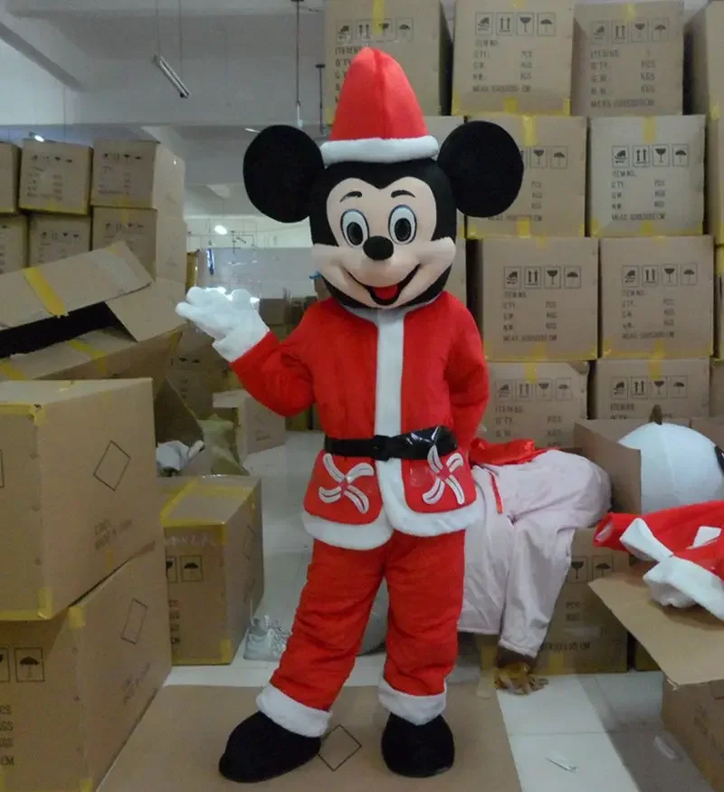 Cos Christmas Mouse Boy Mickey Mouse Girl Minnie Cartoon character Mascot Costume Advertising Fancy Dress Party Animal carnival 2