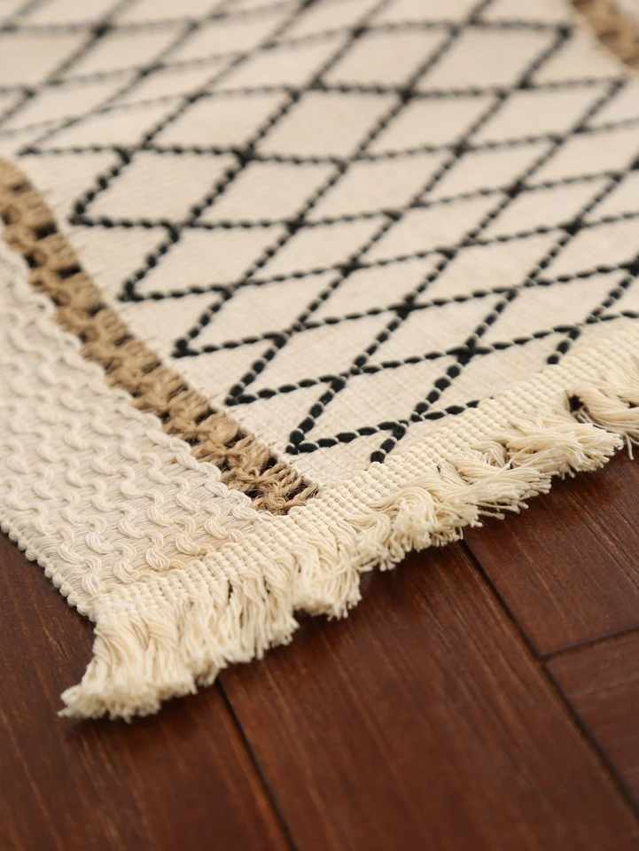 Runner Tavola Bohémien 240cm Beige - Lino E Cotone, Decorazione Rustica Per Eventi - Foto 3