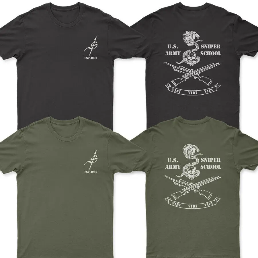 

US Army Sniper School Vini Vidi Vici T Shirt New 100% Cotton Short Sleeve O-Neck T-shirt Casual Mens Top