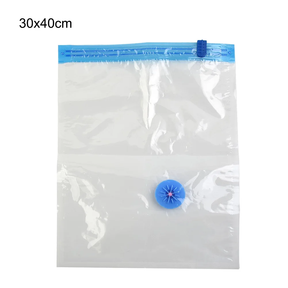 Transparent Vacuum Storage Bags with Valve - Space-Saving Compression Organizers for Towels, Clothes, and Blankets