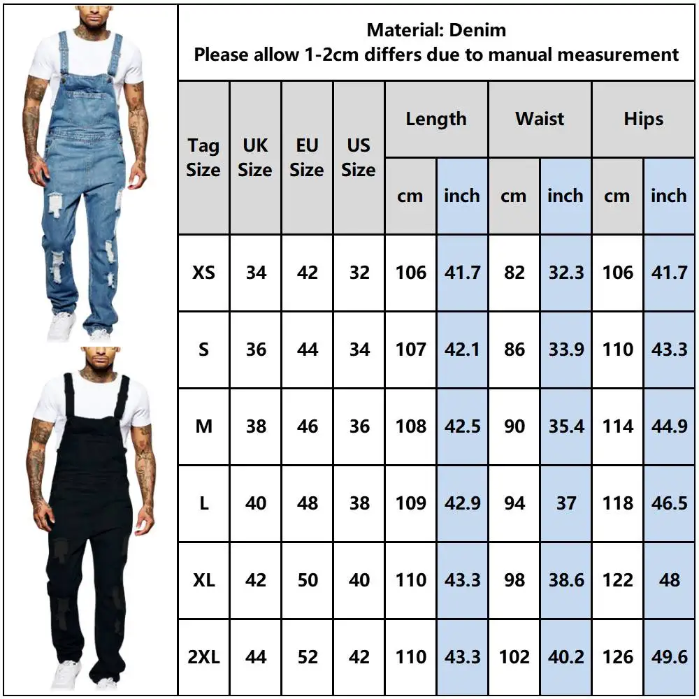 Men's Solid Fashion Pockets Denim Bib Overalls Loose Suspender Jeans Trousers Male Daily Classic Casual Jumpsuit Autumn Winter 6