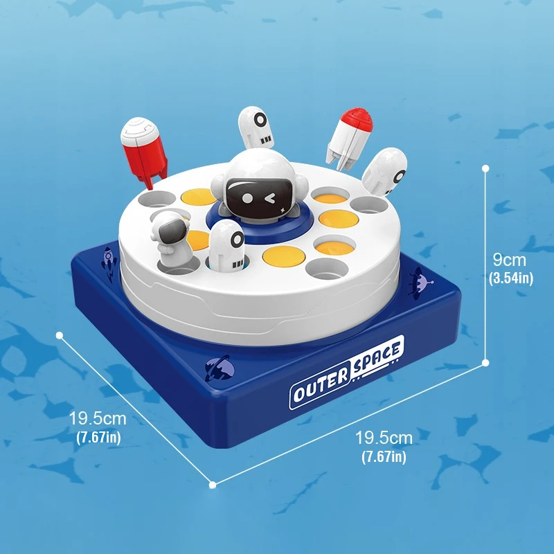 Electric Fishing Toy Turntable Bounce Launching Rocket Pop Up Fishing Game Toy Fine Motor Sensory Training Bouncing Board Toys 6