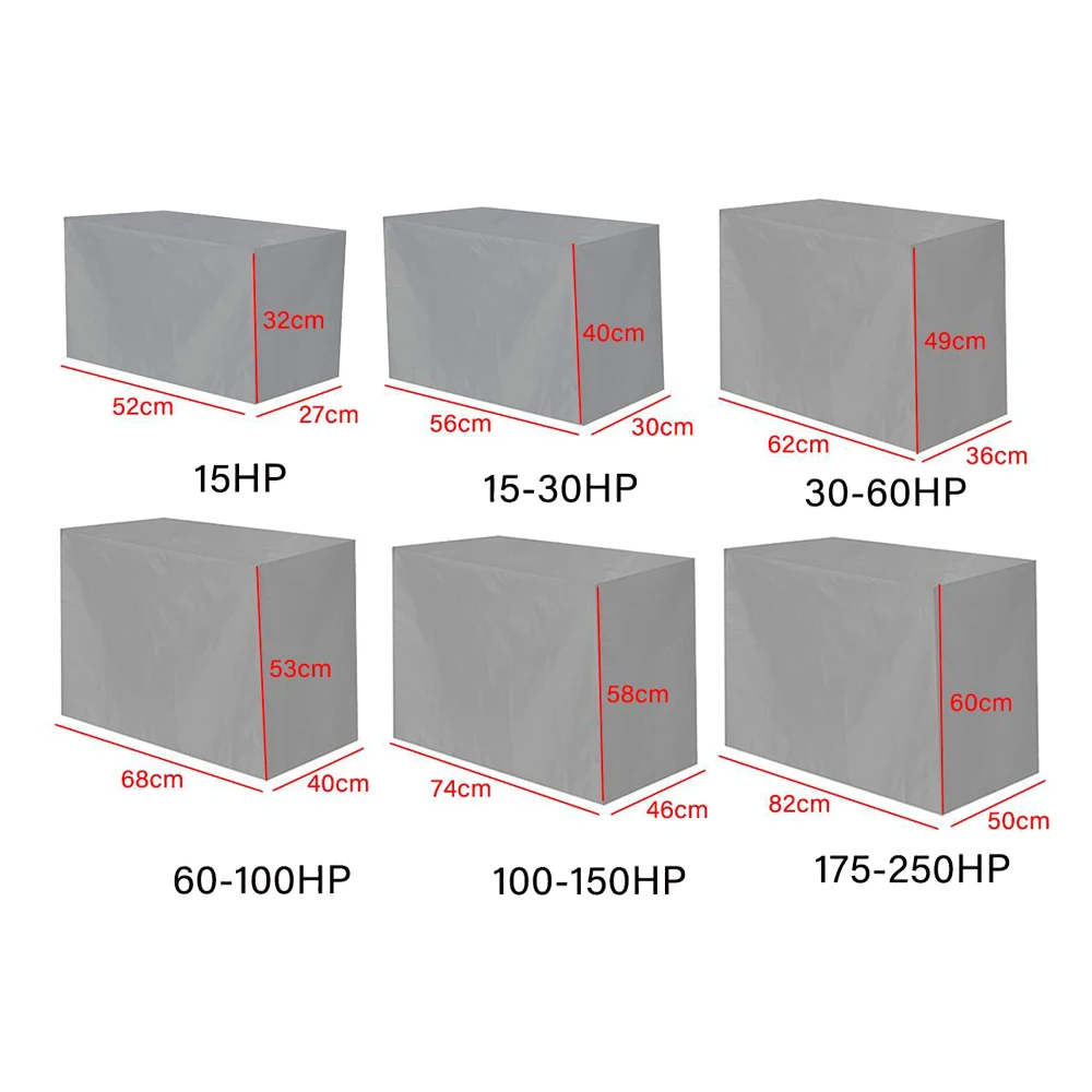 Boat Motor Covers Outboard Motor Cover 210D Heavy Duty Oxford Fabric Waterproof Outboard Engine Covers for 15-250 HP