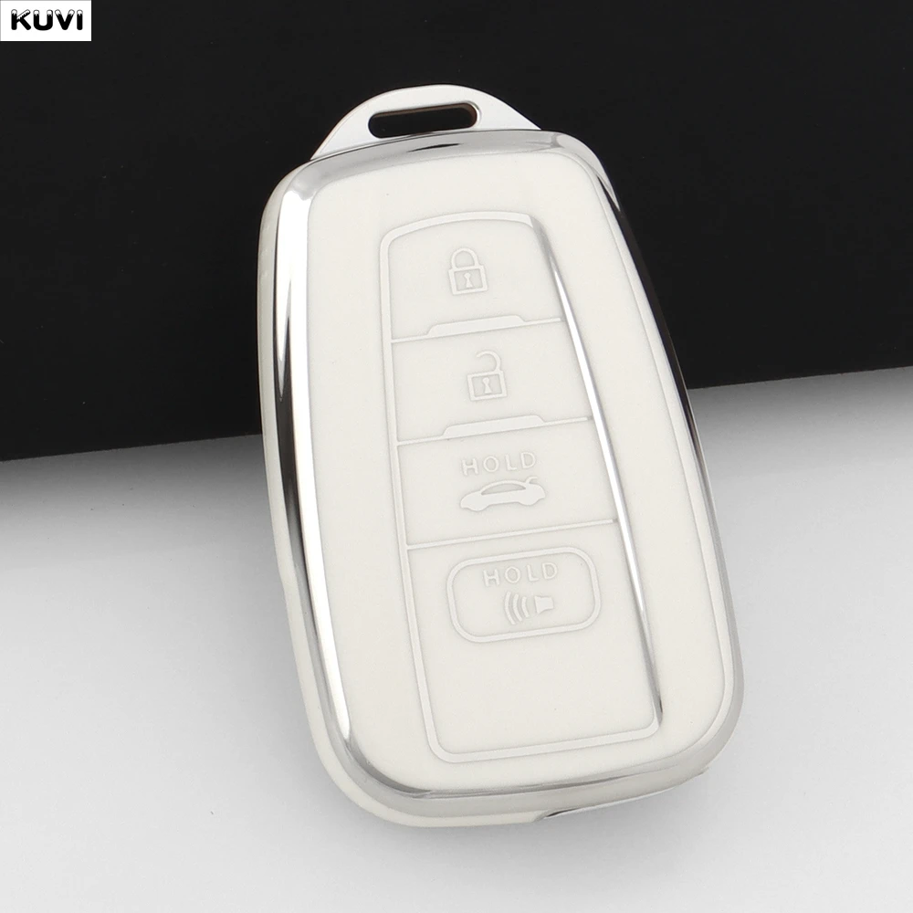 ontto Bling - Custodia per chiave auto, in TPU, adatta per Toyota Camry Prius Land Cruiser Prado 150 Crown per Subaru Foreste XV, telecomando a 2/3/ 4 tasti, colore: Bianco F
