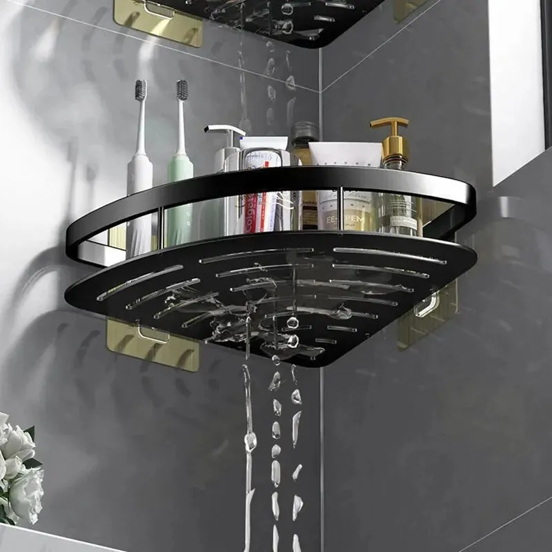 Bathroom Shelf Makeup Storage Organizer Shampoo Rack Shower Shelf Bathroom Accessories No Drill Wall Shelf 6