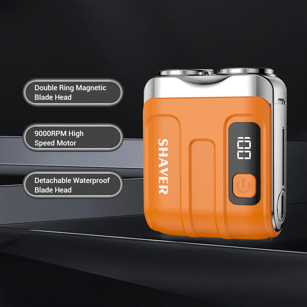 Rechargeable Electric Shaver with Digital Display for Men