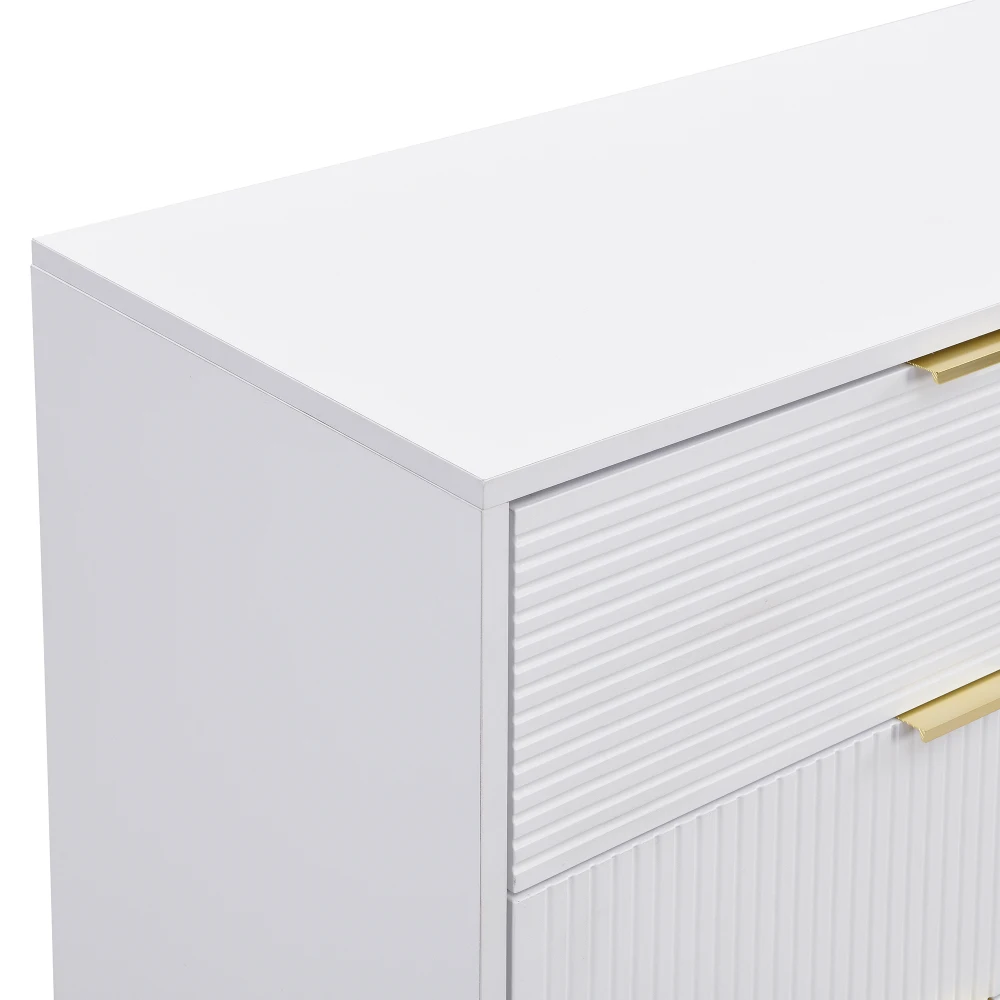 PINGGO Sideboard mit goldenen Griffen, Wohnzimmerschrank mit Türen und Schubladen, Innenregale, Kommode zur Aufbewahrung – Detail 24