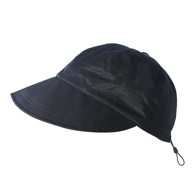 Faltbare, breite Krempe, Pferdeschwanz, Sonne, Kordelzug, verstellbare Kappe, Sommer, schnell trocknendes Visier, Fischermütze für Damen, Strandhut_voghion.com