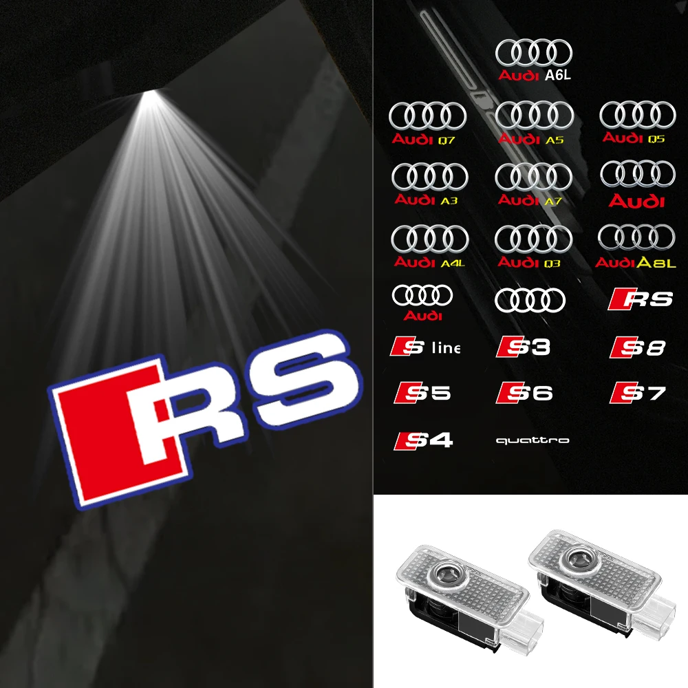 2 шт. светодиодные двери автомобиля приветственные огни для Audi Sline S3 S5 TT A4 B7 B8 B9 A3 8P 8V 8L A5 A6 C6 C5 C7 A1 Q3 Q7 Q5 лампа проектора с логотипом