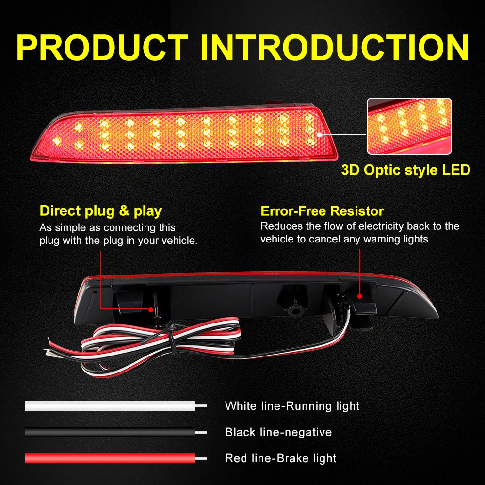2Pcs Red LED Rear Bumper Reflector Lights Car Tail Lamps Brake Stop Light For Mercedes-Benz W447 Vito Tourer Dualiner V-Class