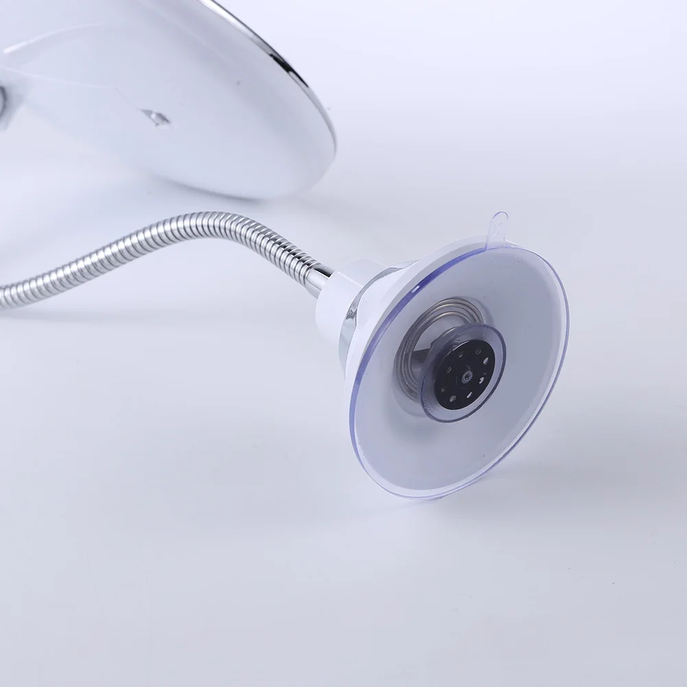 LED 조명이 있는 유연한 화장대 거울, 욕실 거울, 가정 및 여행용 360 도 회전, 10X 확대 흡입 거울