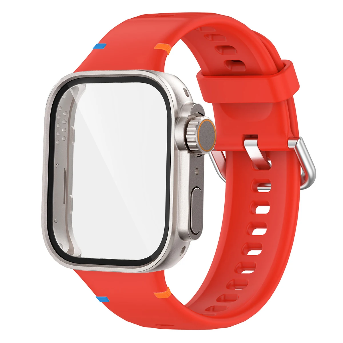 Versatile Protection Bundle: Silicone Sport Band, Full Cover Case & Tempered Glass Film