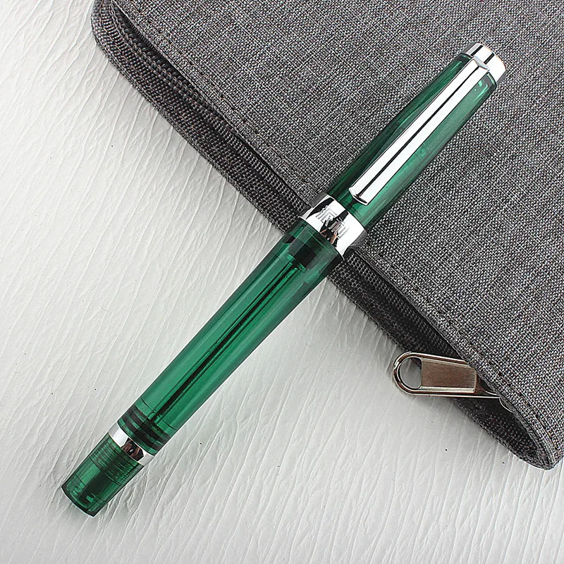 Yongsheng 013 Vacuum Filling Fountain Pen Acrylic Transparent Ink Pen Clear Section EF/F/ Nib Office Business Gift Pen 2