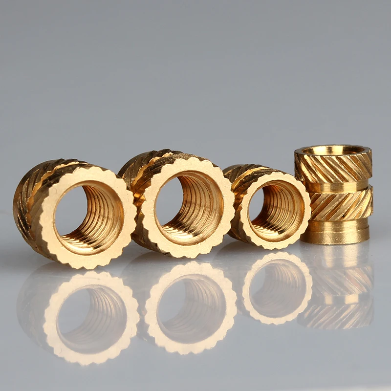 Brass Hot Melt Insert Nut Heat Molding SL-type Double Twill Injection Embedment Nut M2 M2.5 M3 M4 M5 M6