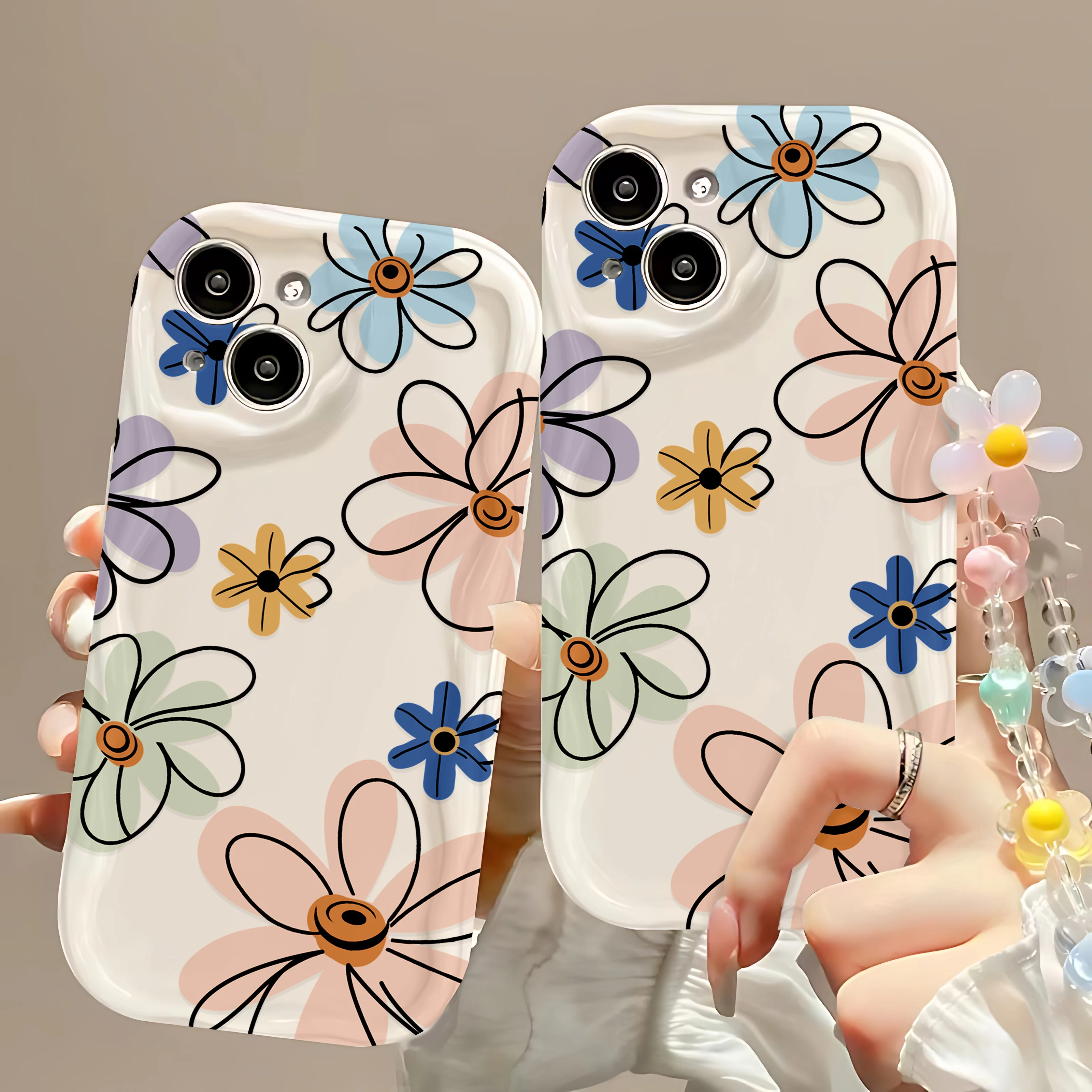 Floral Bracelet Phone Case with Enhanced Back Cover Design