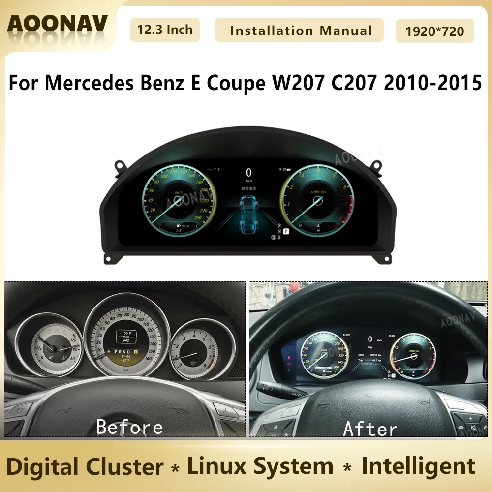 

Car LCD Digital Cluster For Mercedes Benz E Coupe W207 C207 2010-2015 Instrument Dashboard Panel Cockpit Speedometer Multimedia