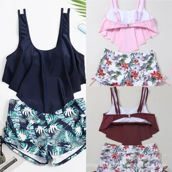 Summer Ruffles Swimsuits Tankini Sets Female Swimwear Sports Beach Wear Two-Piece Bathing Suits Pool Women Swimming Suit 2024 1