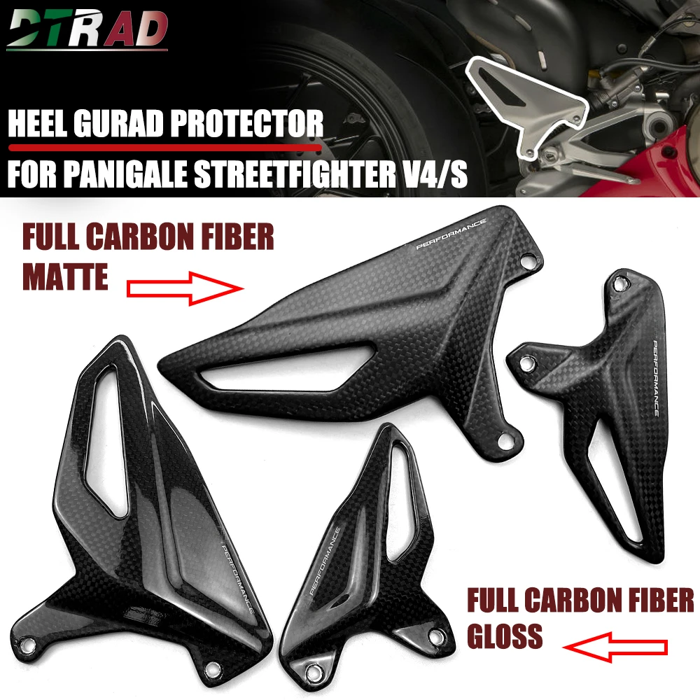 

NEW For DUCATI PANIGALE V4 V4S V4R Streetfighter V4/S Carbon Fiber Accessories Motorcycle Heel Guard Protector Foot Wing Rearset