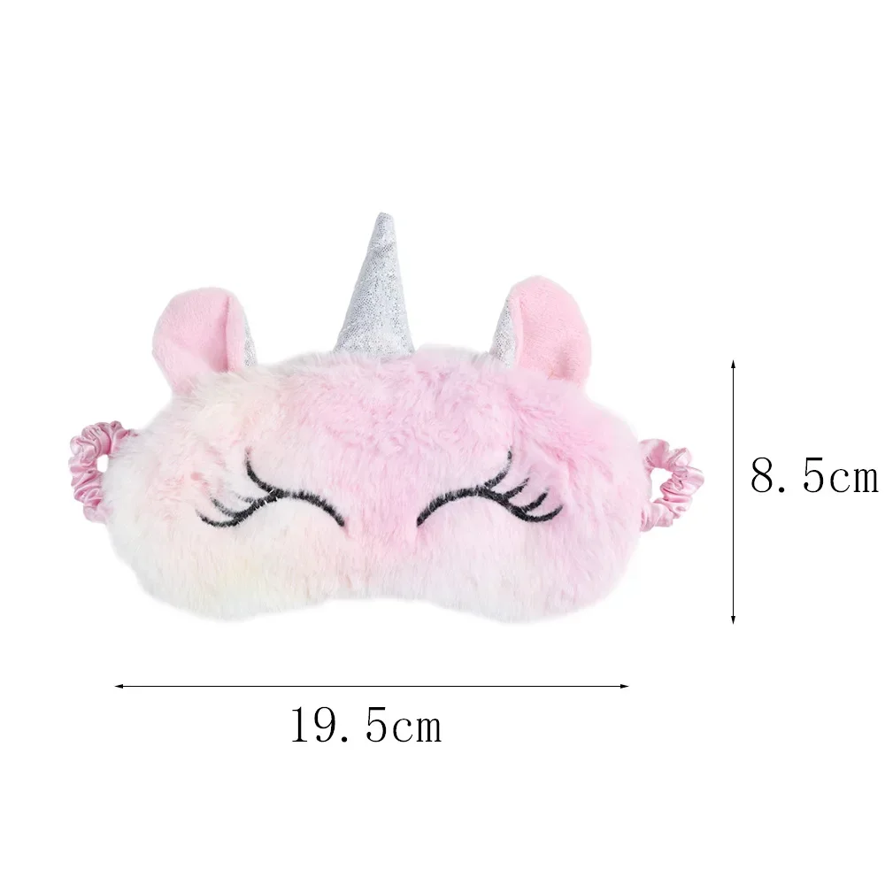 1 Pcs Cartoon Unicorn Silk Eye Mask Variety Sleeping Mask Eyeshade Relax Mask Plush Eye Shade Cover For Travel Home Party Gifts 3