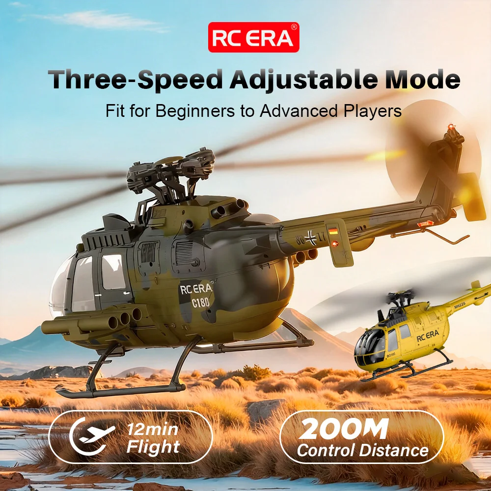 RC ERA C180 헬리콥터 1/25 6CH 브러시리스 BO-105 모델 3D 비행 광학 흐름 포지셔닝
