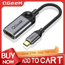 QGEEM USB C to HDMI Adapter Cable 4K 30Hz Type-c to HDMI for huawei mate 20 macBook pro 2018 ipad pro hdmi female to usb type c