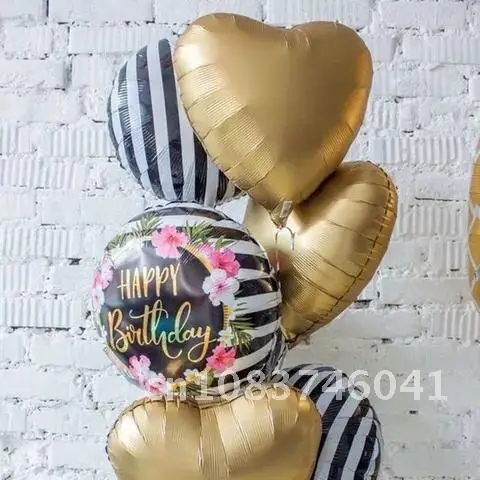 

Aluminum Foil Balloons 18inch 10pcs Happy Birthday English Birthday party Decoration boy girl baby shower Balloon Children's toy