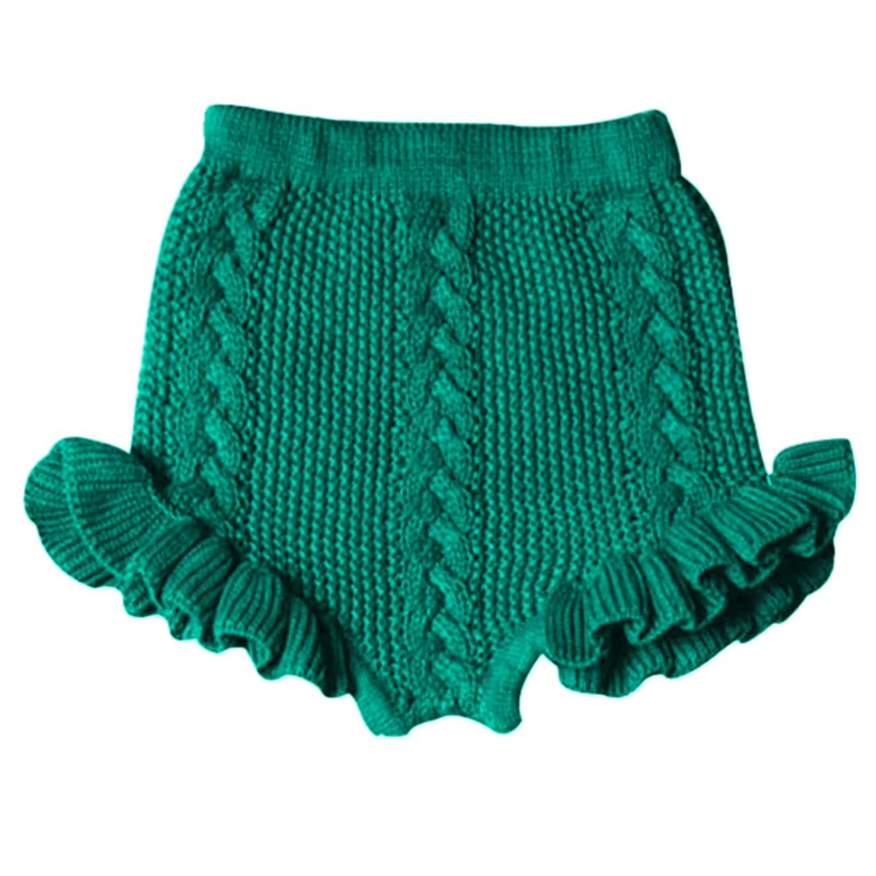 1-6Yrs Fashion Children Shorts Spring Autumn Cute Cartoon Lattice Flower Bud Pants Boys Girl Knitting Bloomers Three