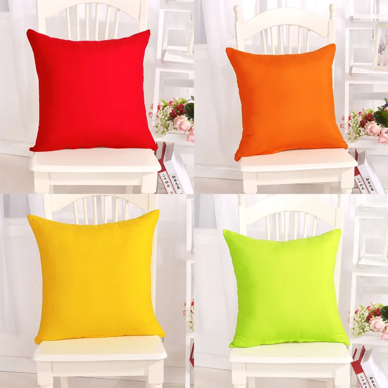 Candy Color Pillow Case Black White Solid Color Polyester Throw Pillow Case Cover