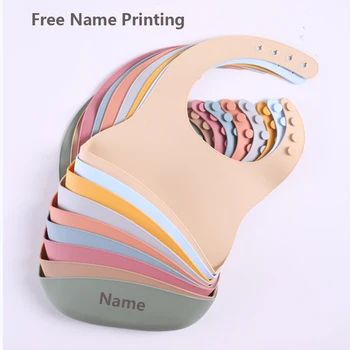 Personalized Name Print Baby Bib Silicone Drool Catcher Easy Clean Boys Girls Holiday Gift Suitable for Infants