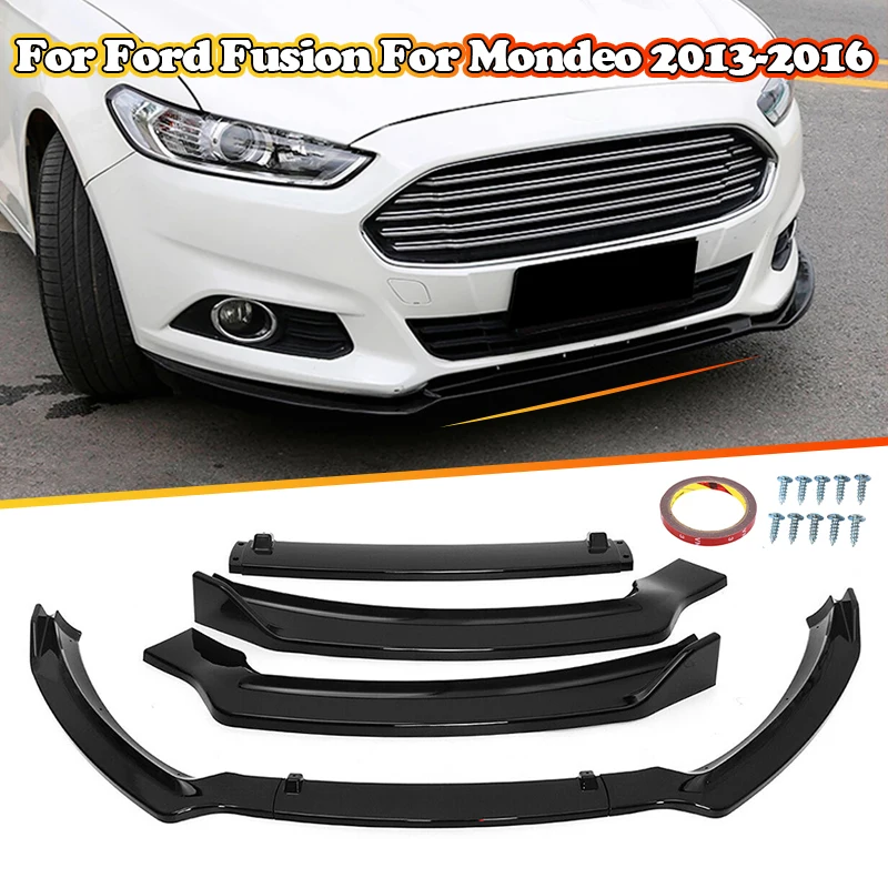 

3PCS Car Front Bumper Splitter Lip Diffuser Spoiler Body Kit Protector Cover For Ford For Fusion For Mondeo 2013 2014 2015 2016