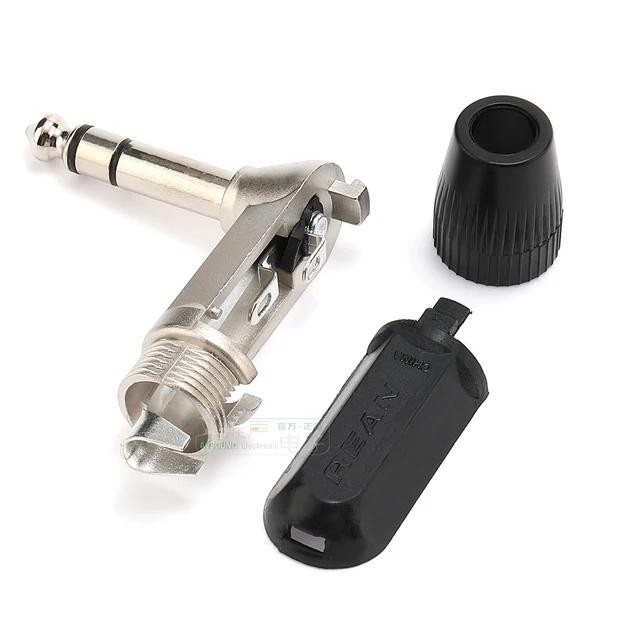 4 Pezzi 6,35 Mm 1/4 Pollici Stereo TRS Spina Per Charra Ad Angolo - Foto 3