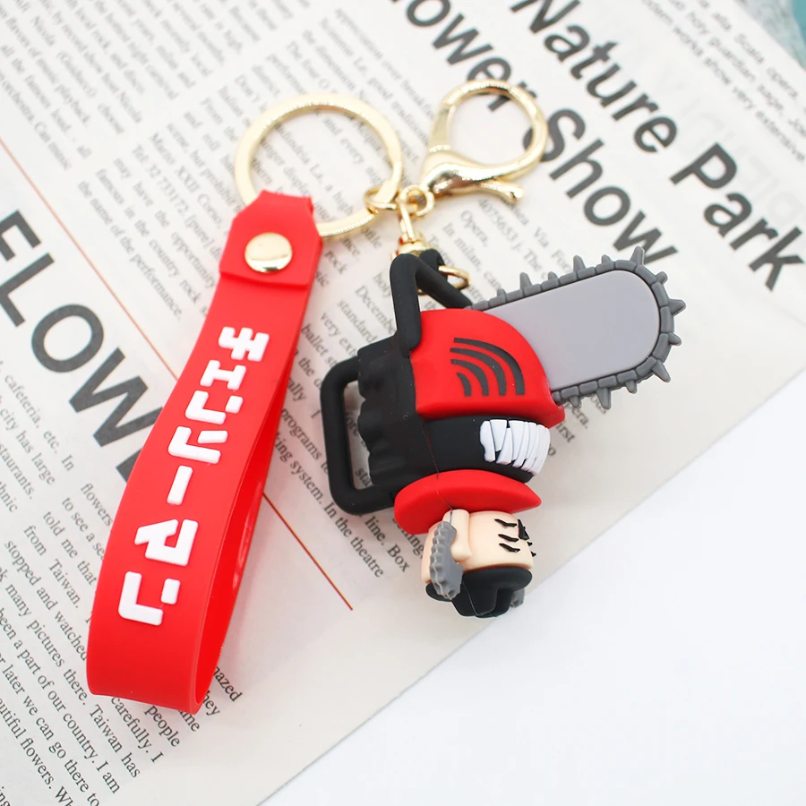 Anime-Inspired Chainsaw Man 3D Doll Keychain - Cartoon Character Car Accessory & Birthday Gift